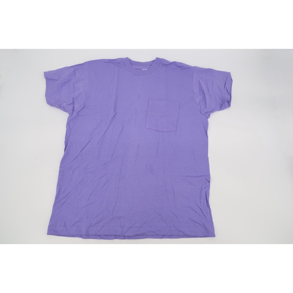 Vintage 90s‎ Fruit Of The Loom Purple Blank T-Shirt Men's XL Single Stitch USA